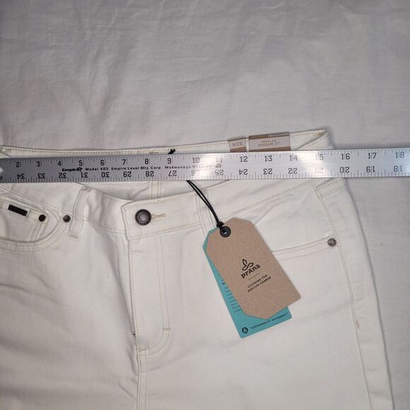 NWT prAna Jeans Womens White Sienna Fitted Stretch 5 Pocket Size 12 New - Picture 5 of 9